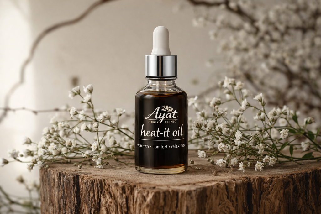 Heat-It Oil by Ayat Herbal Clinic | Comforting Herbal Massage Oil