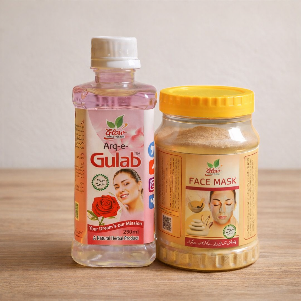 Herbal Glow Combo – Arq-e-Gulab & Multani Mitti Face Mask