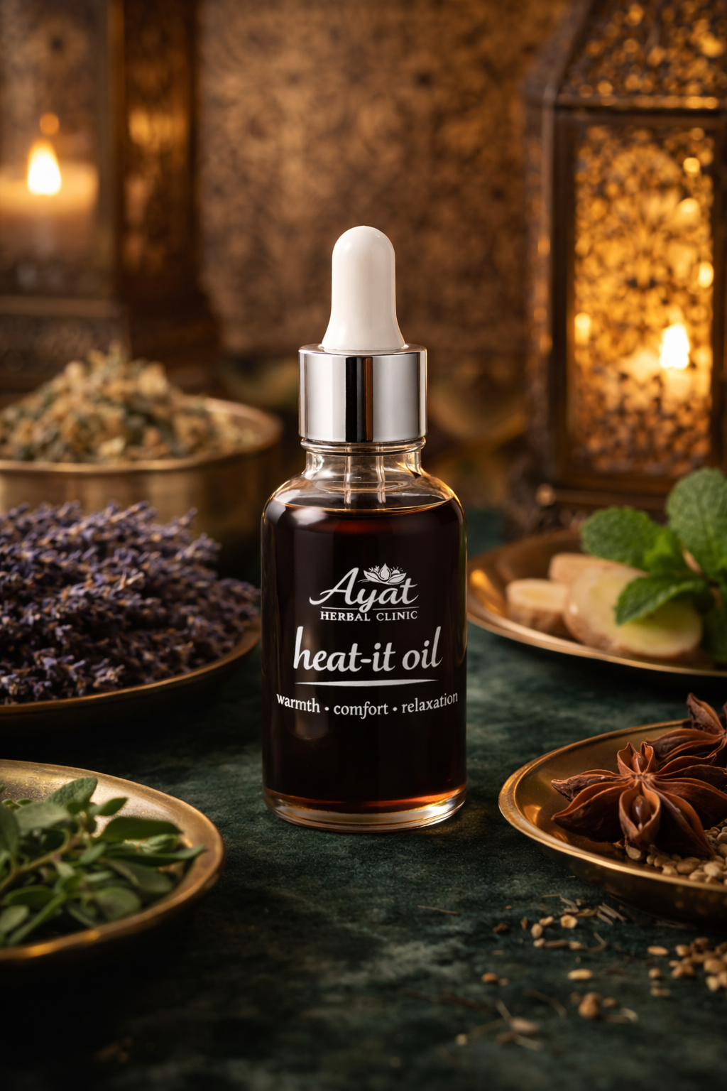 Heat-It Oil by Ayat Herbal Clinic | Comforting Herbal Massage Oil